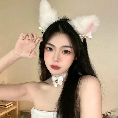 Fox Ears Headband Choker Cosplay Costume Accessory