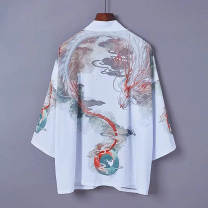 Vintage Dragon Crane Kimono Outerwear