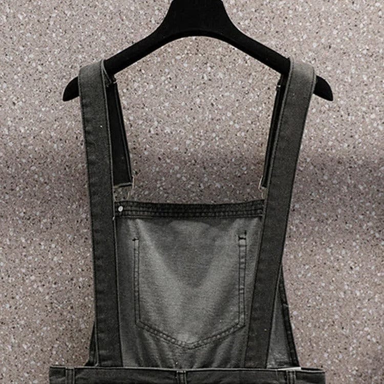 Bowknot Lapel Shirt Ripped Denim Overalls Pants Two Piece Set Meowhiskers