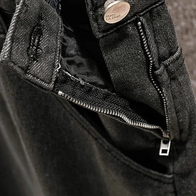 Bowknot Lapel Shirt Ripped Denim Overalls Pants Two Piece Set Meowhiskers