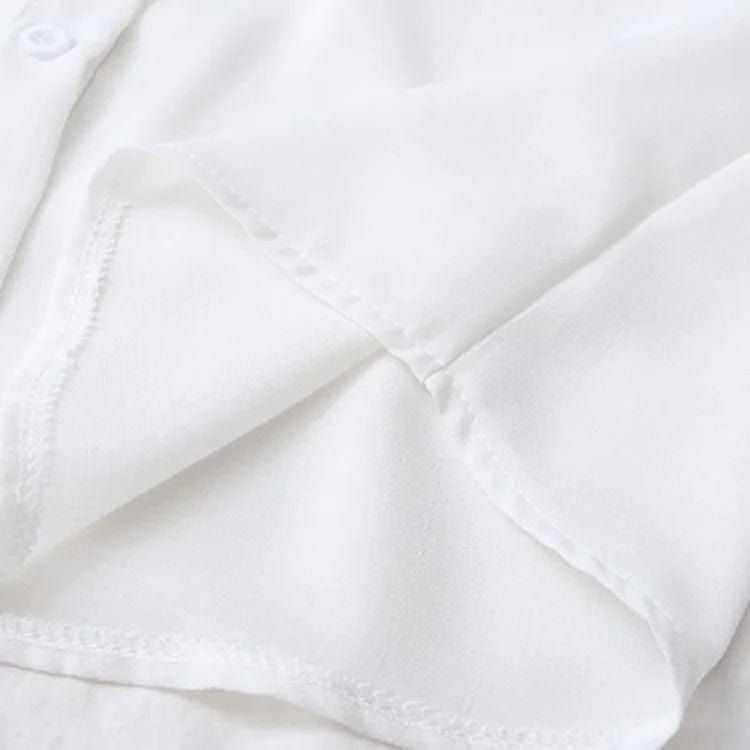 Bowknot Lapel Shirt Ripped Denim Overalls Pants Two Piece Set Meowhiskers