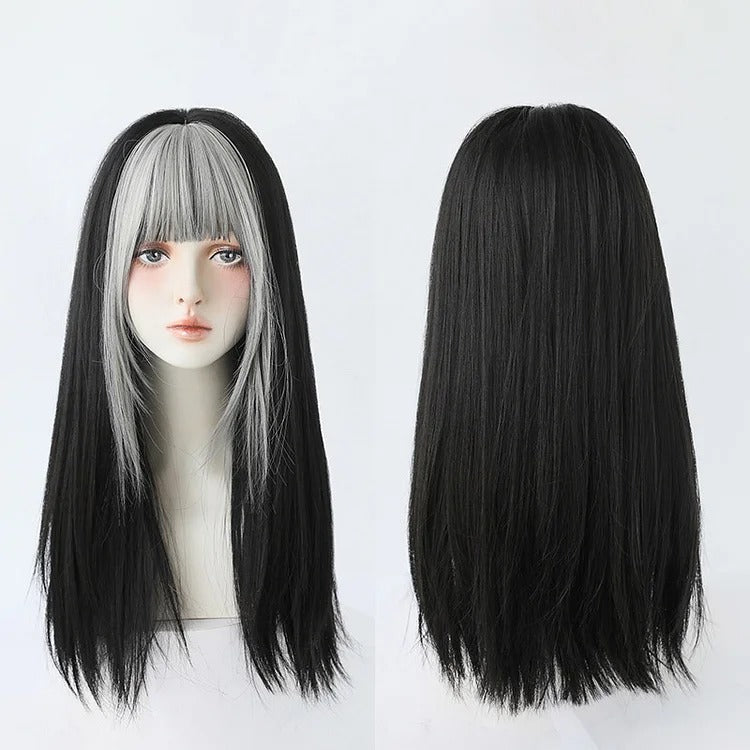 Goth Fashion Gradient Style Straight Wigs
