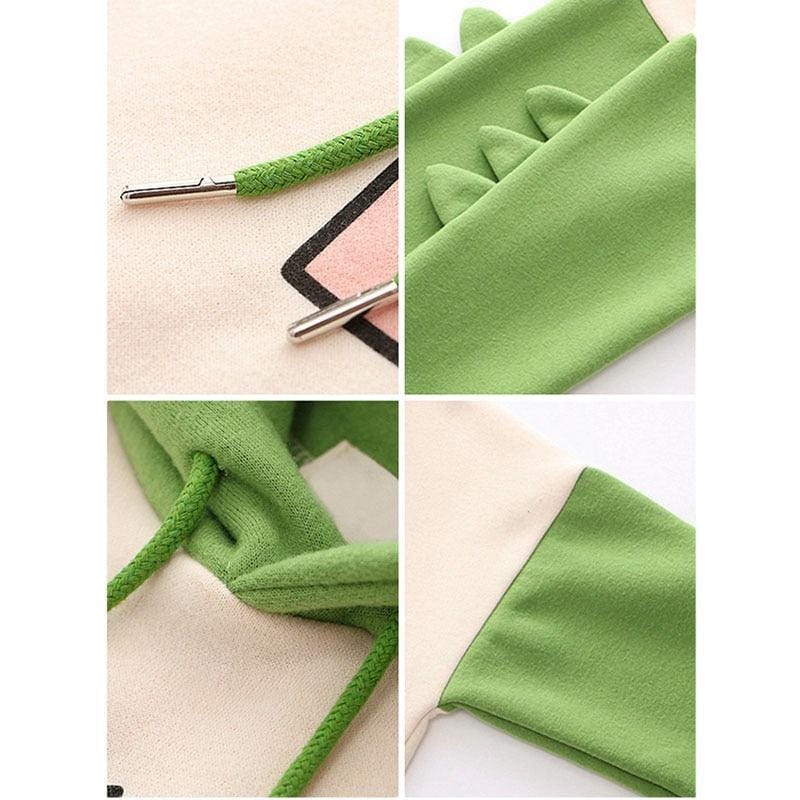 Cartoon Small Creature Dinosaur Sweatshirt Hoodie Meowhiskers