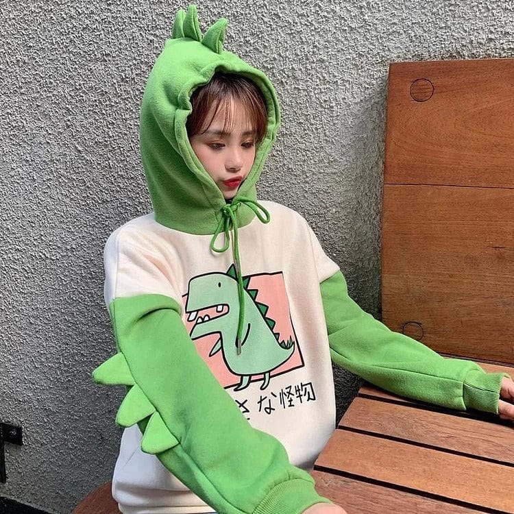 Cartoon Small Creature Dinosaur Sweatshirt Hoodie Meowhiskers