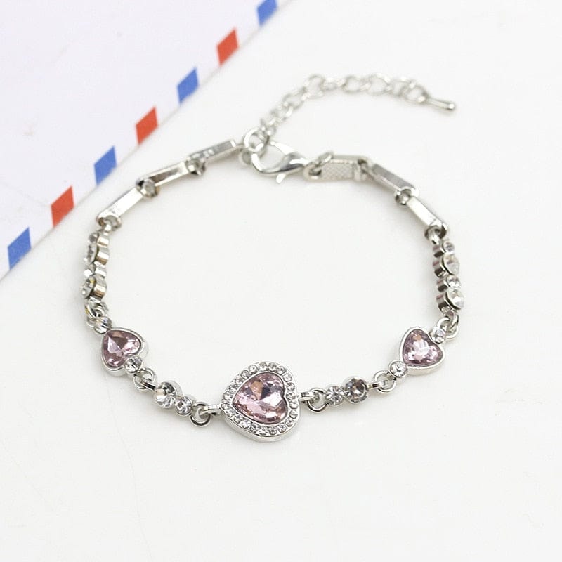 Crystal Heart Ocean Pendant Bracelets Meowhiskers