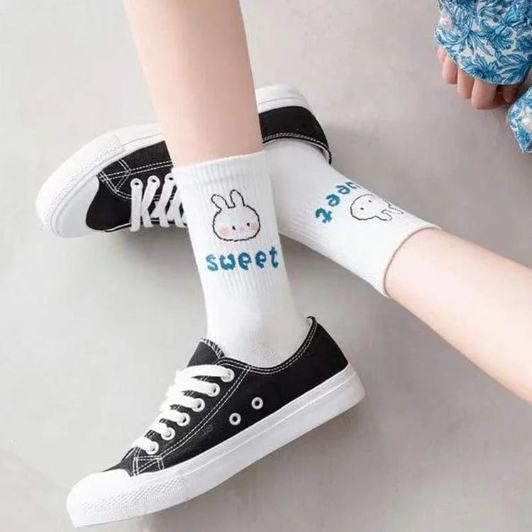 Cute Cartoon Letter Animal Socks Meowhiskers