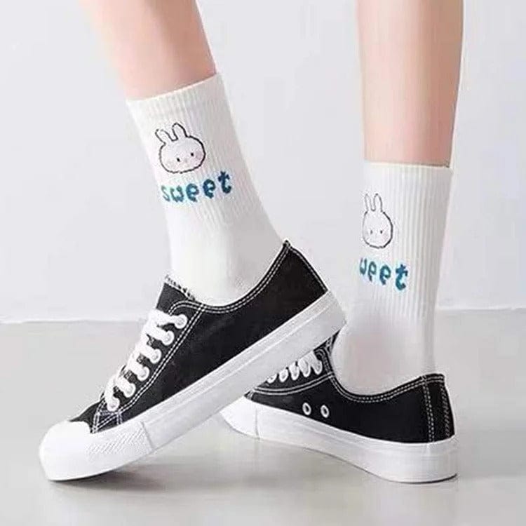 Cute Cartoon Letter Animal Socks Meowhiskers