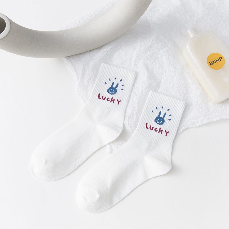 Cute Cartoon Letter Animal Socks Meowhiskers