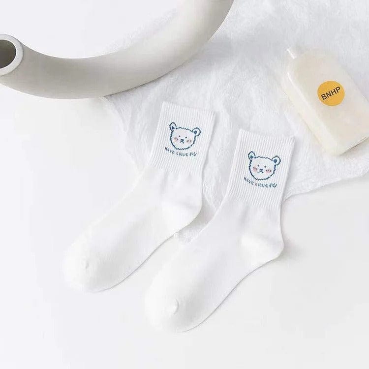 Cute Cartoon Letter Animal Socks Meowhiskers