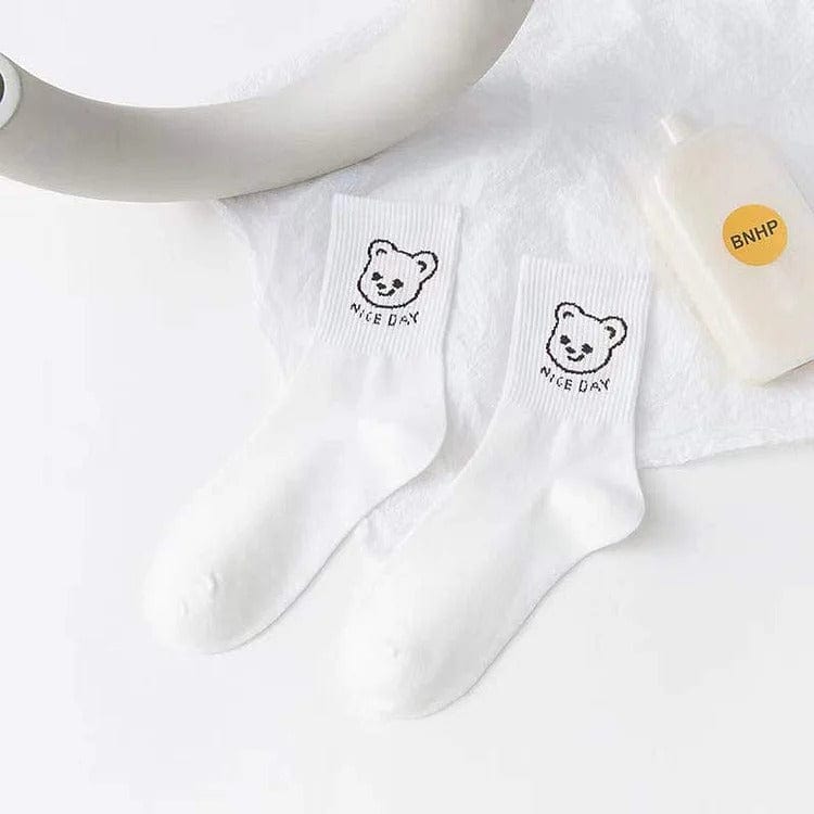 Cute Cartoon Letter Animal Socks Meowhiskers