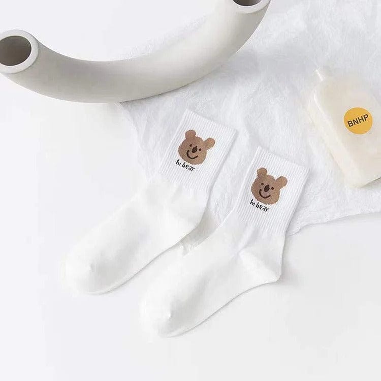 Cute Cartoon Letter Animal Socks Meowhiskers
