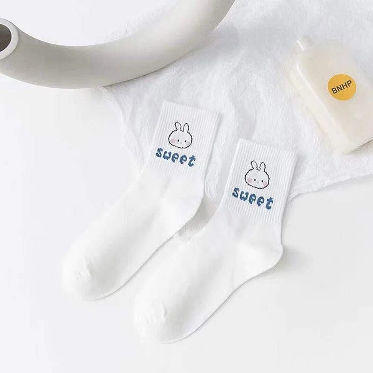 Cute Cartoon Letter Animal Socks Meowhiskers