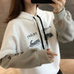 Meow Kitty Cat Mood Letter Print Hoodie