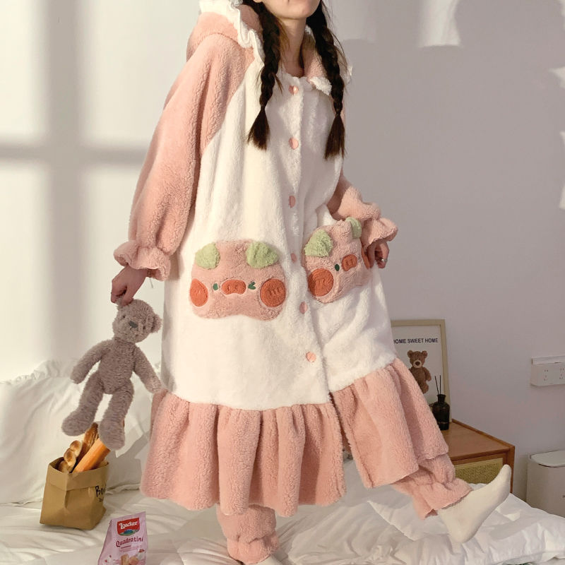 Kawaii Cute Piggy Hooded Pajamas Set