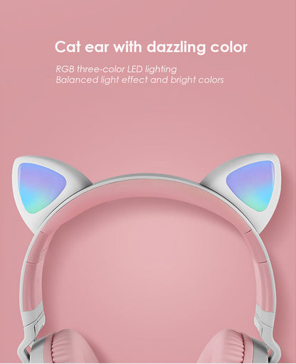 Kawaii Cat Ears Wireless Luminous Bluetooth Headset