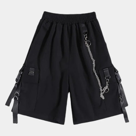 High Waist Pocket Chain Street Casual Shorts
