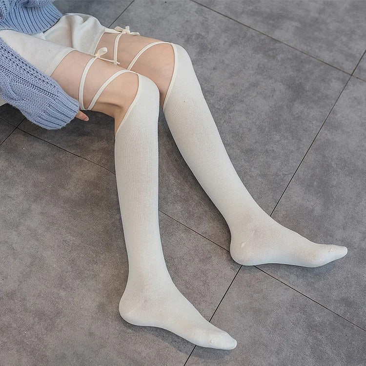 Kawaii Lolita Strap Over Knee Socks