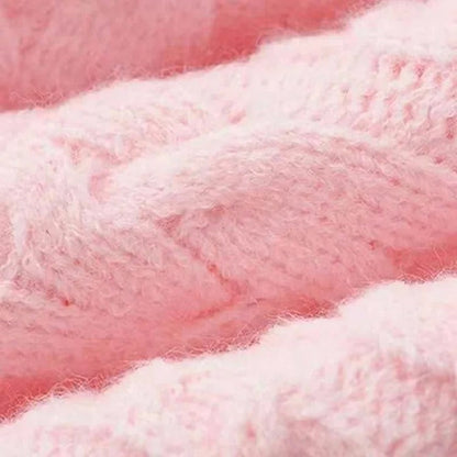 Vintage Knit Sweater Flouncing Slip Dress Two Piece Set