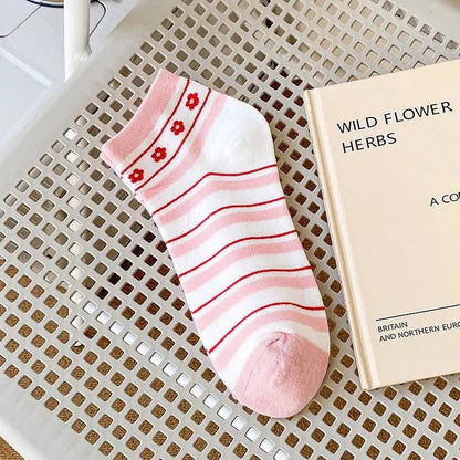 Cute Cartoon Floral Cotton Socks