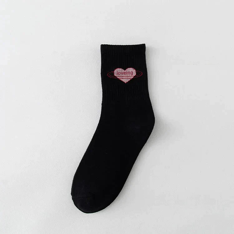 Cute Love Heart Letter Cotton Socks
