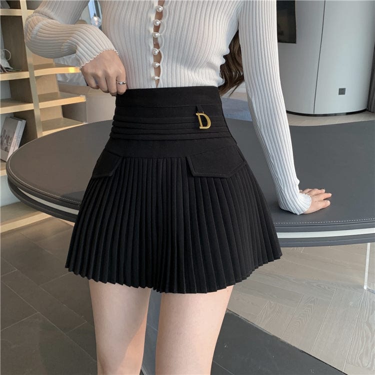 Fashion D Symbol High Waist Skirt Meowhiskers