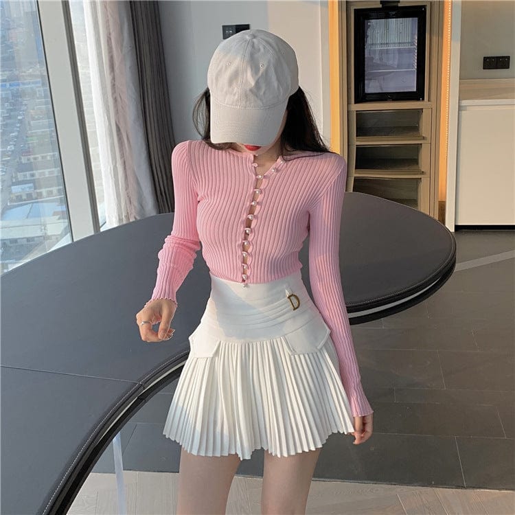 Fashion D Symbol High Waist Skirt Meowhiskers