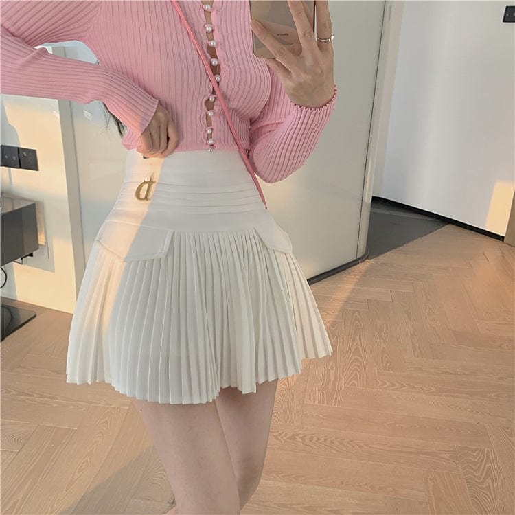 Fashion D Symbol High Waist Skirt Meowhiskers