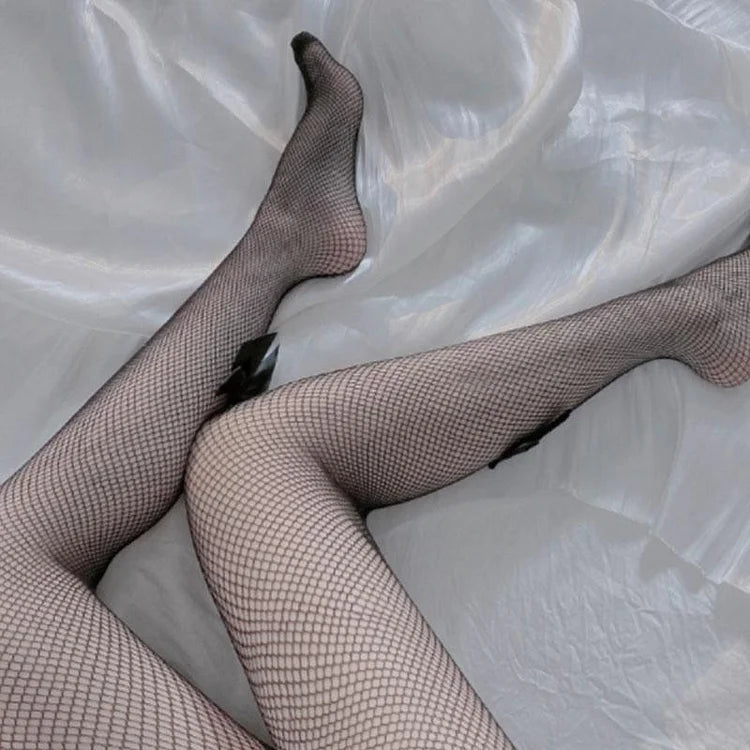 Cute Sexy Fishnet Hollow Bow Stockings