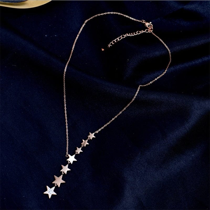 Gold Chain Little Starry Stars Necklace Meowhiskers