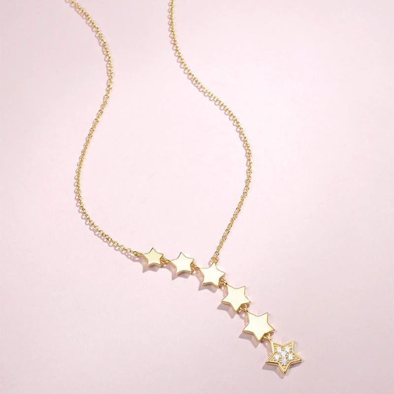 Gold Chain Little Starry Stars Necklace Meowhiskers