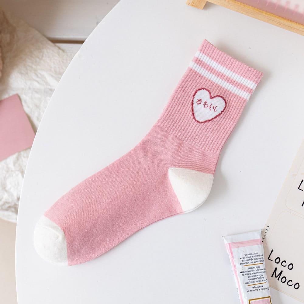 Kawaii Sweet Strawberry Bunny Love Heart Socks