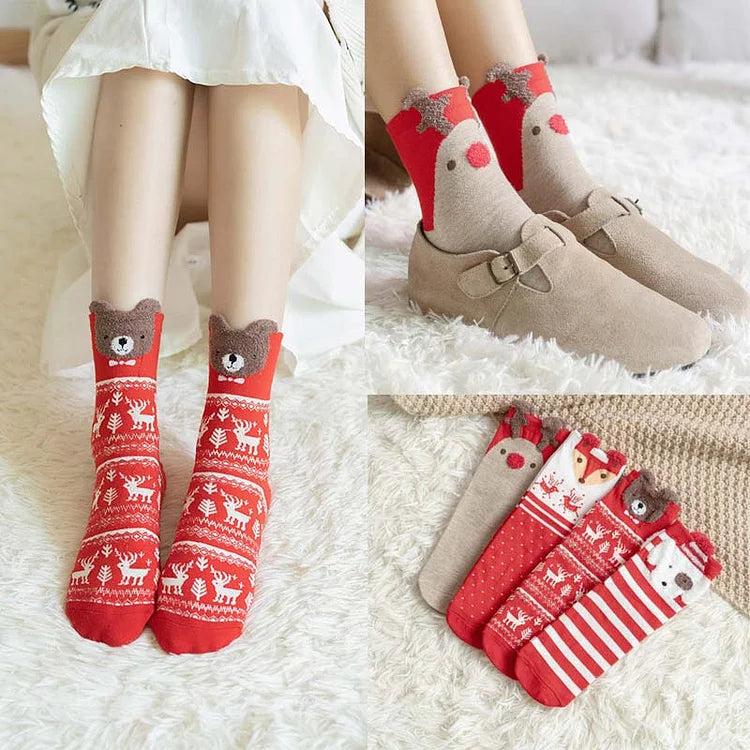 Cute Cartoon Animals Christmas Socks