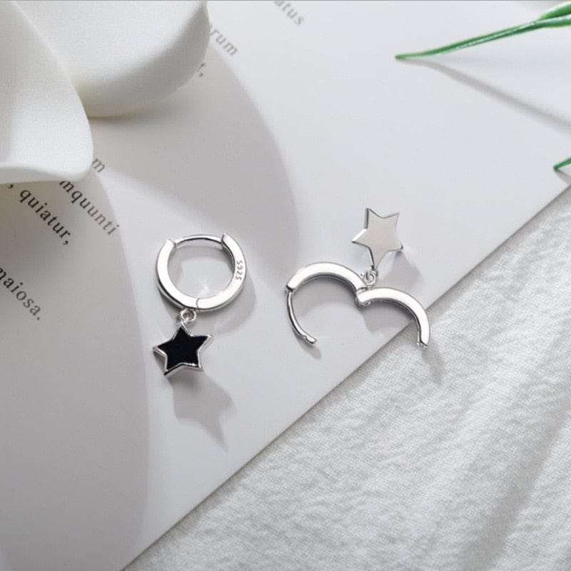 Harajuku Kawaii Silver Star Earrings Meowhiskers