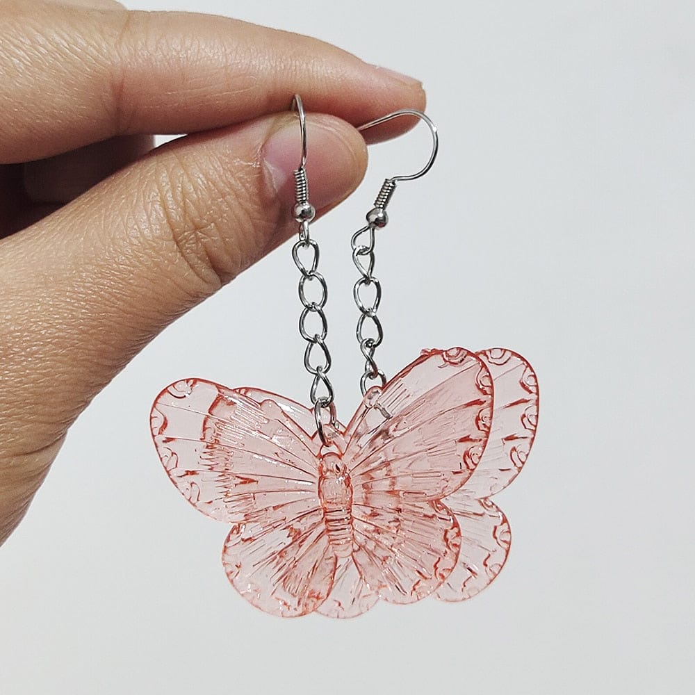 Harajuku Transparent Butterfly Earrings Meowhiskers