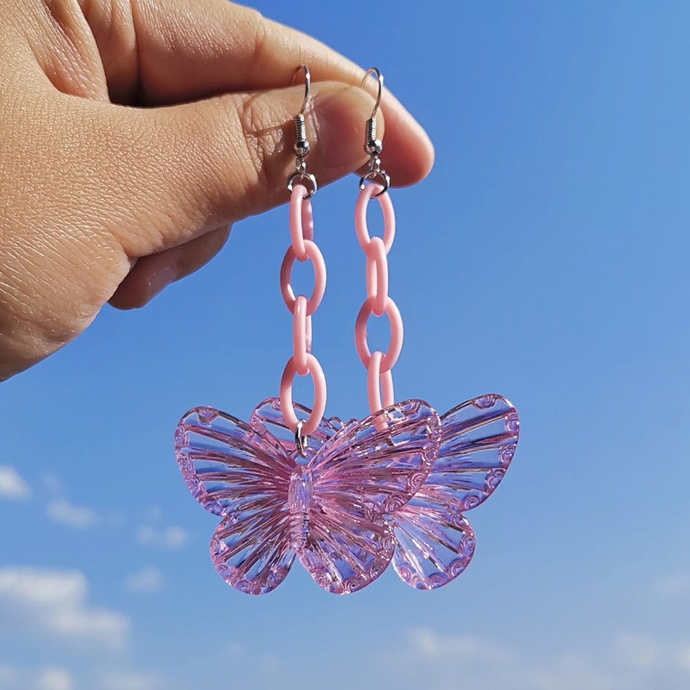 Harajuku Transparent Butterfly Earrings Meowhiskers