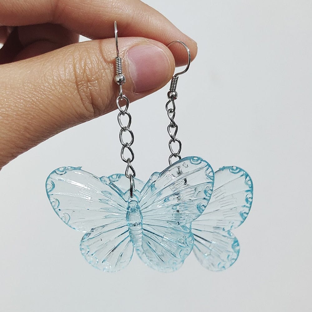 Harajuku Transparent Butterfly Earrings Meowhiskers
