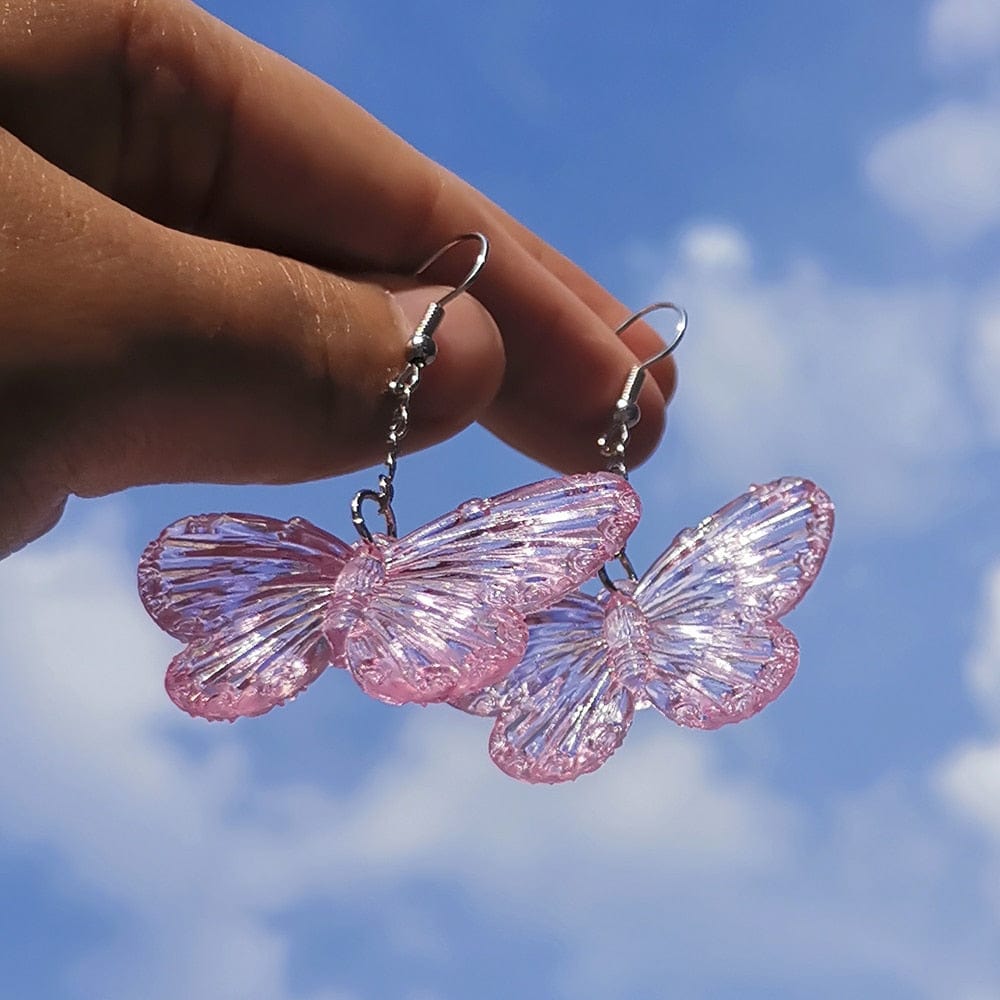 Harajuku Transparent Butterfly Earrings Meowhiskers