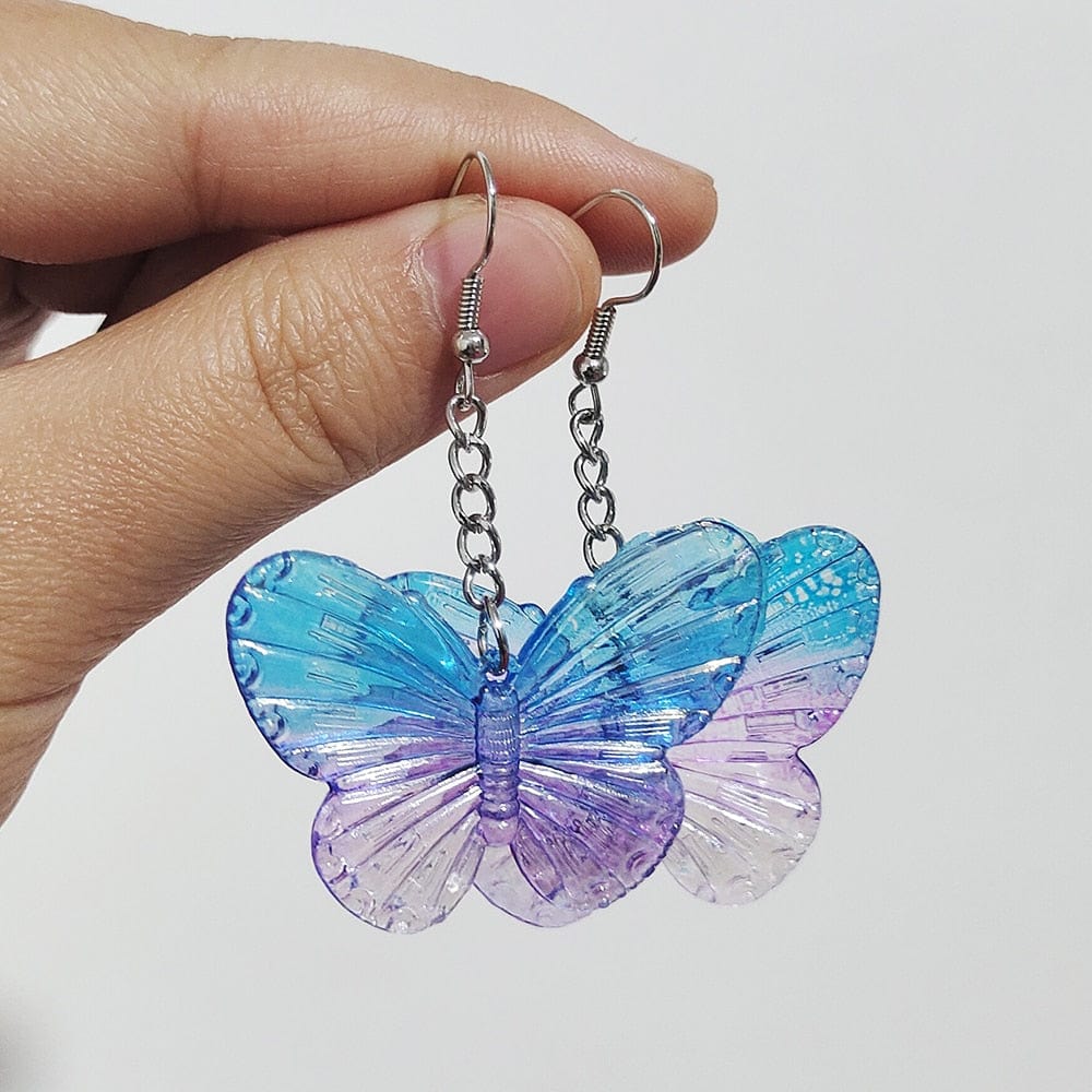 Harajuku Transparent Butterfly Earrings Meowhiskers