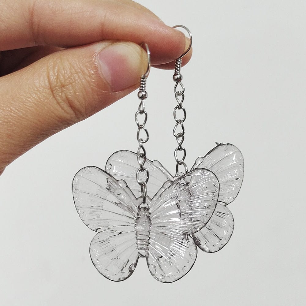 Harajuku Transparent Butterfly Earrings Meowhiskers