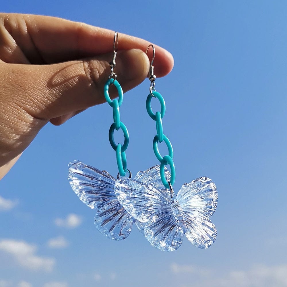 Harajuku Transparent Butterfly Earrings Meowhiskers
