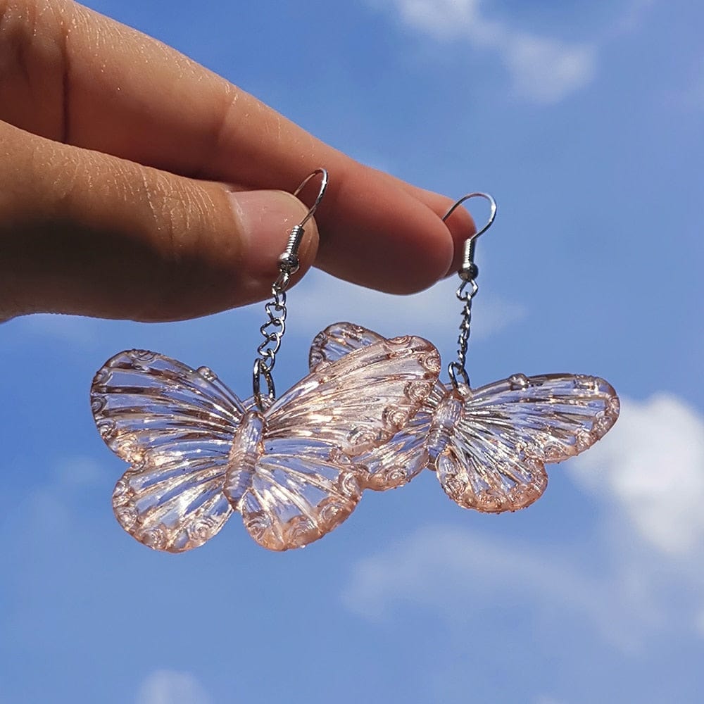 Harajuku Transparent Butterfly Earrings Meowhiskers