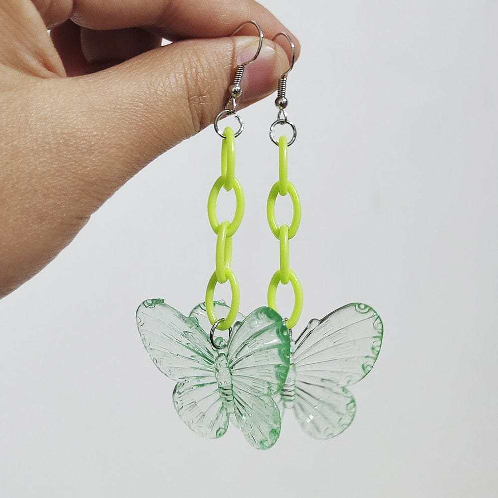 Harajuku Transparent Butterfly Earrings Meowhiskers