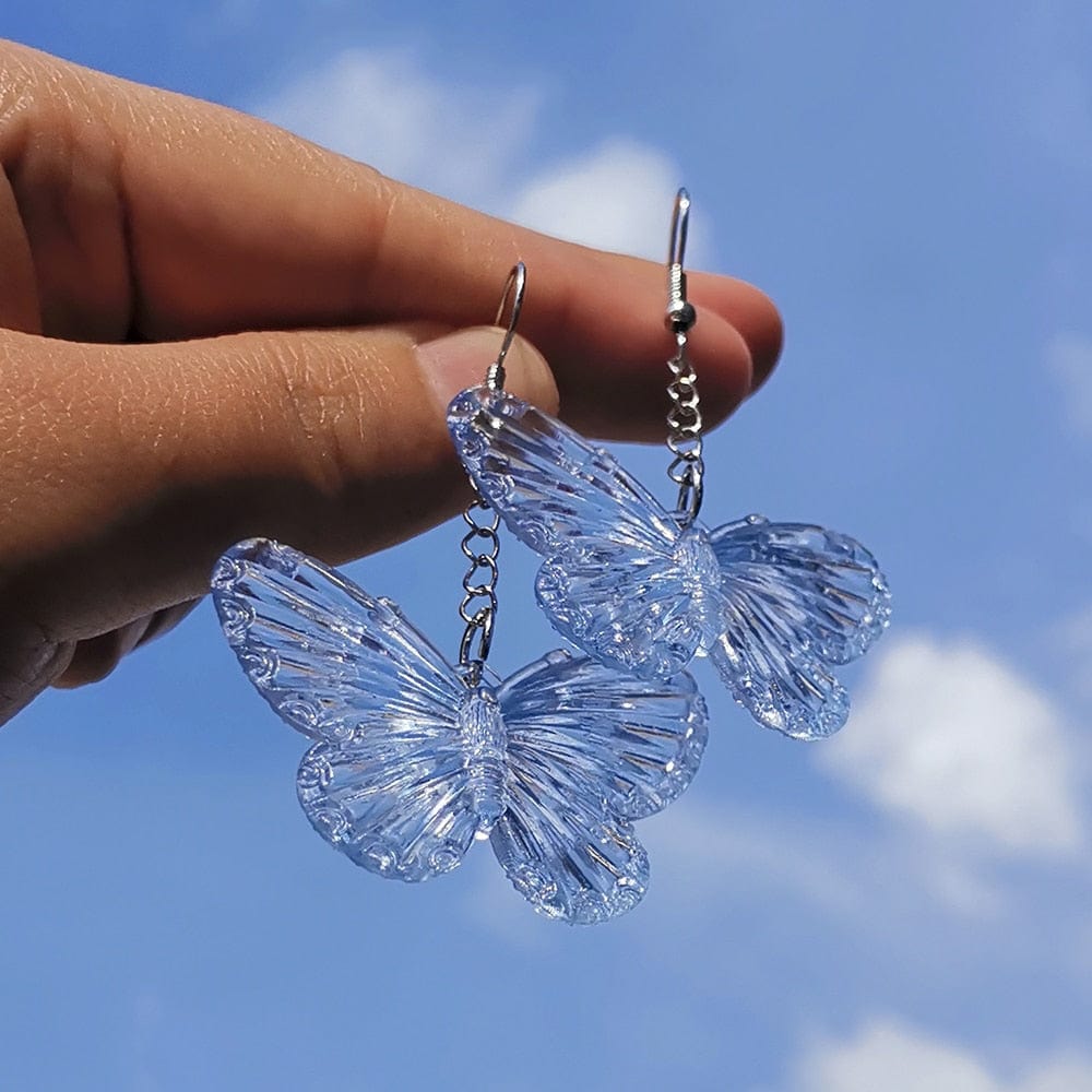 Harajuku Transparent Butterfly Earrings Meowhiskers