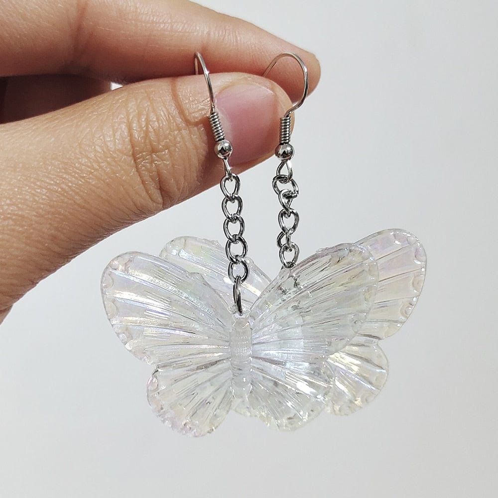 Harajuku Transparent Butterfly Earrings Meowhiskers