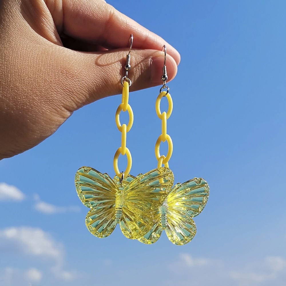 Harajuku Transparent Butterfly Earrings Meowhiskers