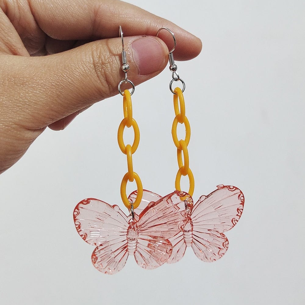 Harajuku Transparent Butterfly Earrings Meowhiskers