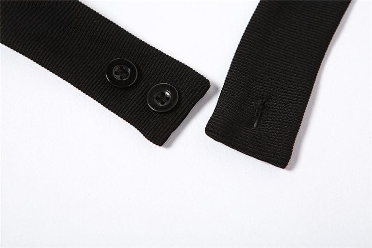 Hollow Out Black Mysterious High Street Dress Meowhiskers