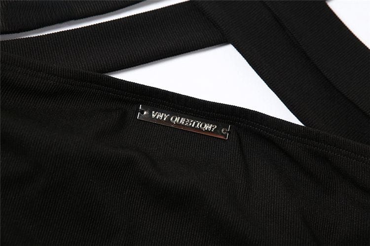 Hollow Out Black Mysterious High Street Dress Meowhiskers