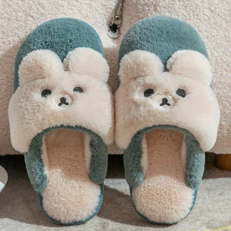 Kawaii Lovely Bear Plush Slippers