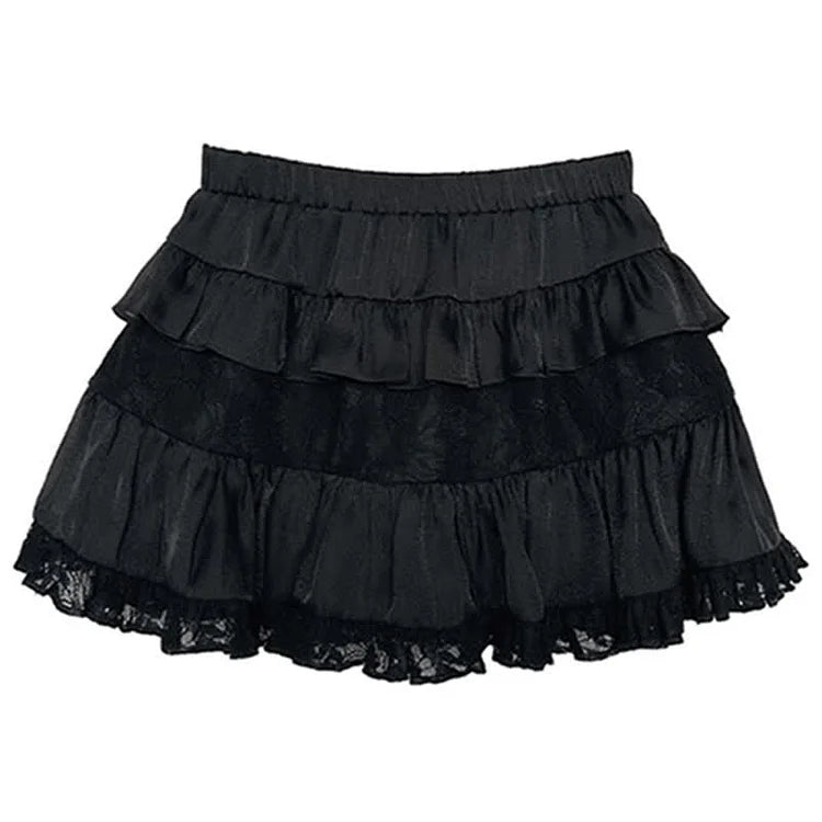 Chic Lace High Waist Layered Mini Skirt